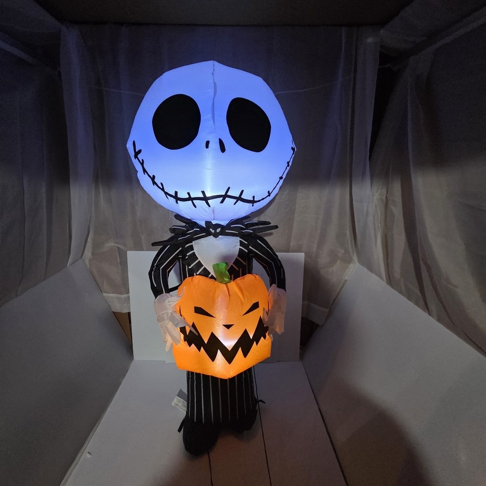 Disney Jack Skellington‎ 3.5 FT Airblown Inflatable Pumpkin Halloween Gemmy